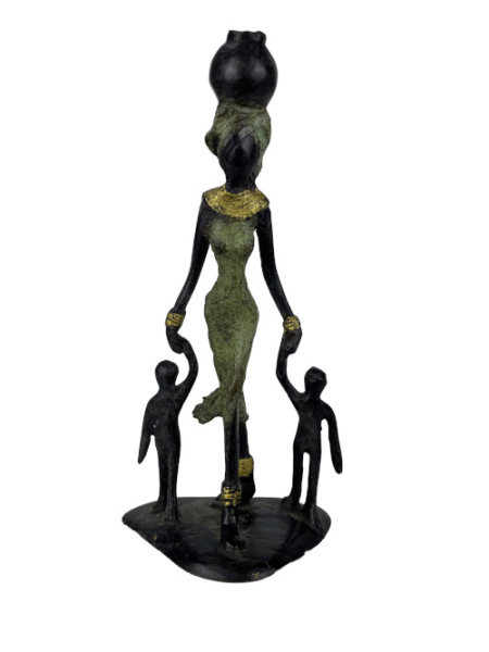 Bronze-Skulptur "Frau mit Kindern" by Issouf